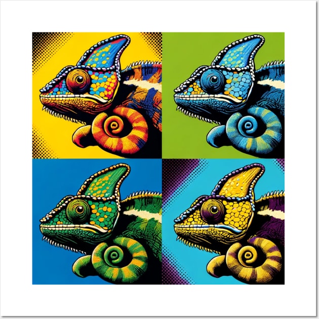 Veiled Chameleon Pop Art - Exotic Reptile Wall Art by PawPopArt